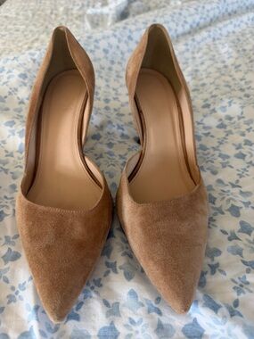J. Crew Camel Suede Pointed D'Orsay Pumps
